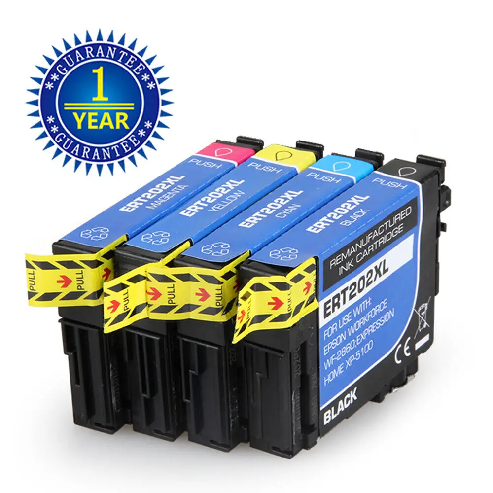 4pk T202XL 202 XL Ink Cartridges For Epson Expression XP-5100 WorkForce WF-2860