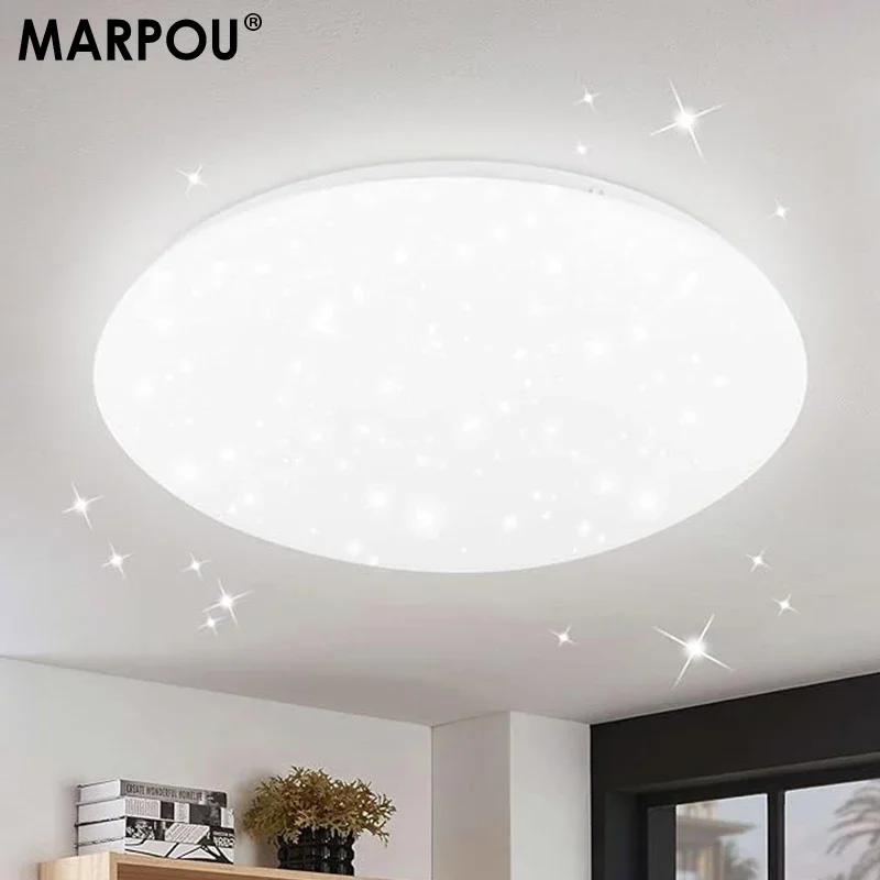 MARPOU Ceiling Lamps Modern Led Ceiling Light AC 220V COVER Cover Light Tester Sky for Living Room 24W/28W Night Lamp For Room