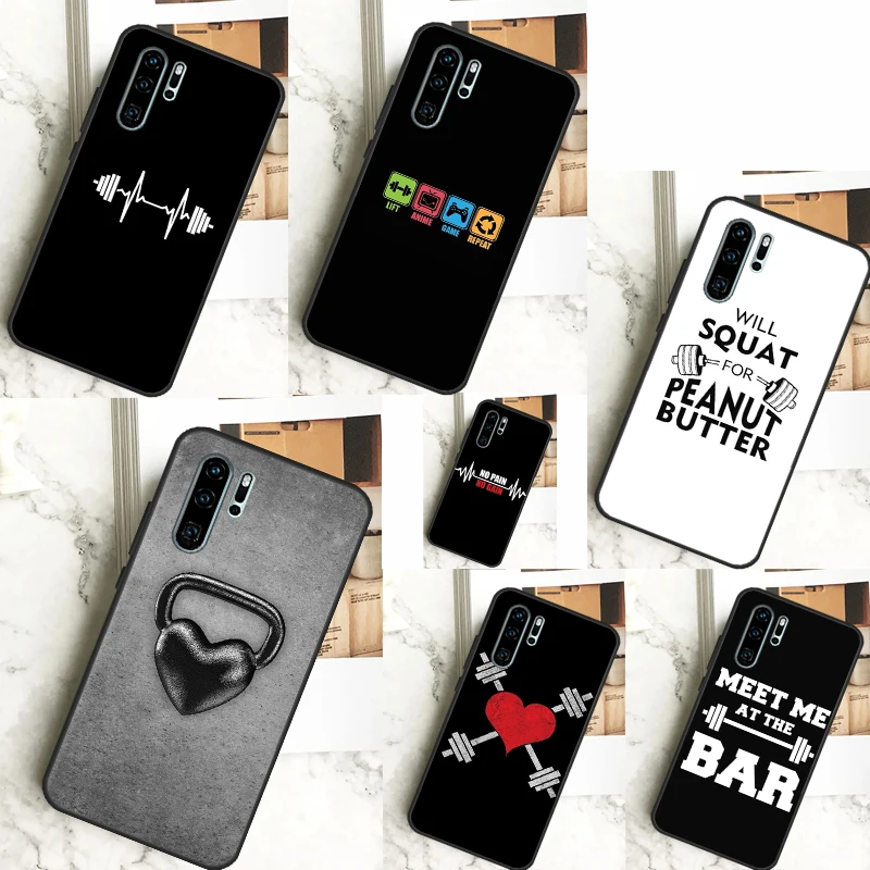 Bodybuilding Gym Fitness Case For Huawei Nova 3i 7i 8i 11i Y60 Y70 Y90 Y61 Y91 10 9 SE 11 Pro P20 P40 P30 Lite Cover