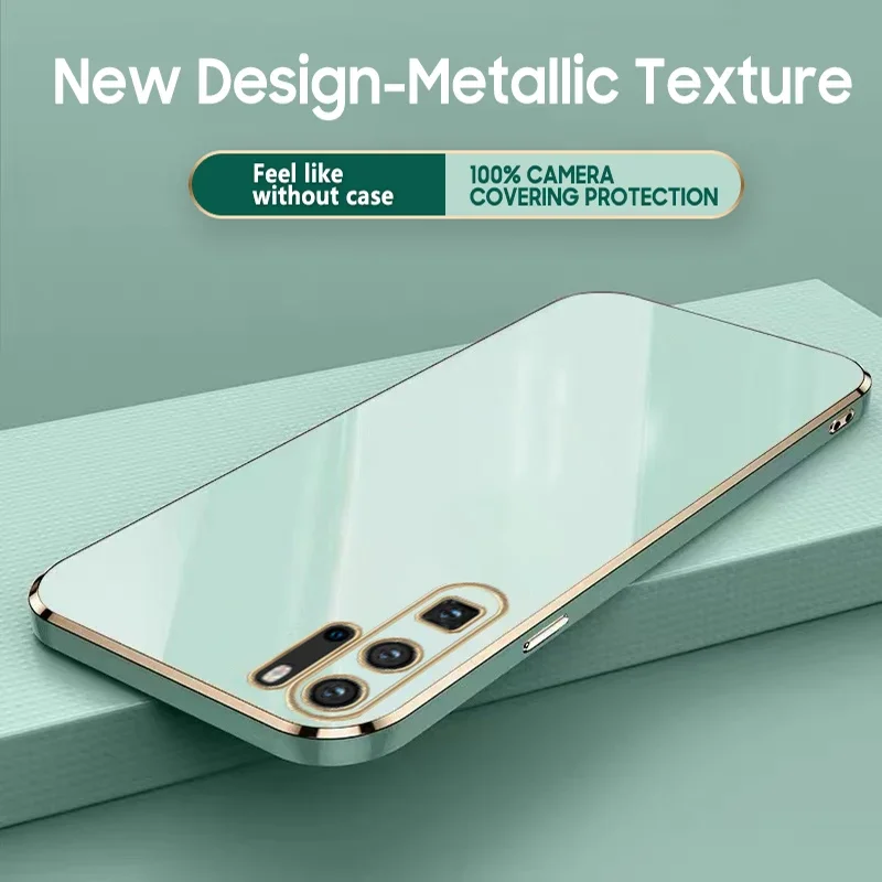 6D Plating Soft TPU Case For Huawei P60 P50 Pro P40 P30 P20 Lite Mate 40 30 20 P Smart 2021 Z Y9A Luxury Silicone Bumper Cover