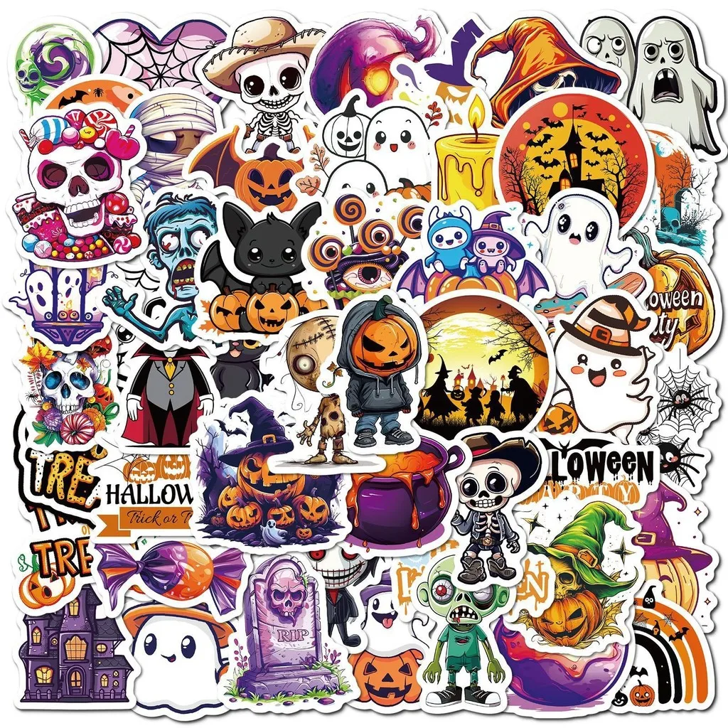 50 pegatinas de Halloween: calcomanías temáticas "Trick or Treat" y Ancestor Honoring para tazas y cuadernos DIY Tienda AnimeWorlds