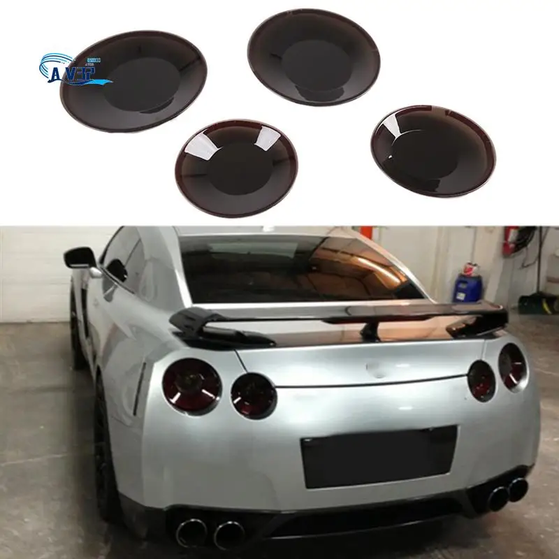 

AV32-Car Tail Light Shade Rear Brake Light Signal Lamp Indicator Protection Cover Smoked Black ABS For Nissan GTR R35 2008-2016