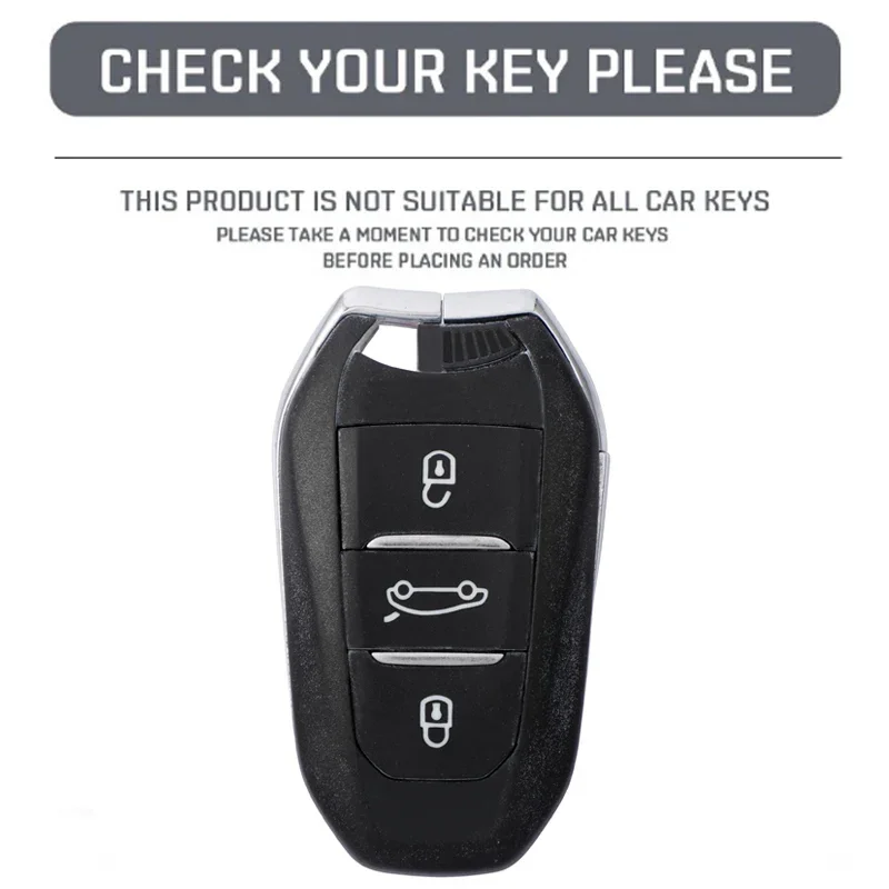 Suede Zinc Alloy Car Key Case Cover Shell Holder Protection Fob For Peugeot 308 408 508 2008 3008 4008 5008 Keychain Accessories