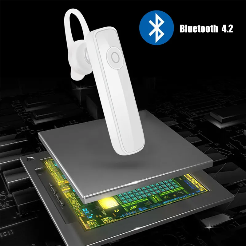 M165 Мини Bluetooth Беспроводная микрофонная гарнитура Стерео Hands-Free Ушной крючок с микрофоном, подходит для всех смартфонов