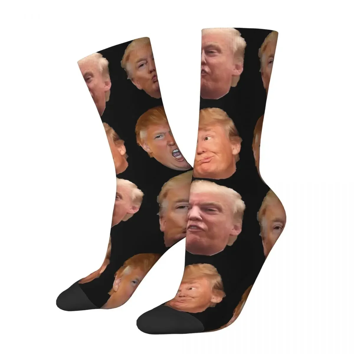 4 Pack Stickers Trump Heads Stockings Men Socks Quality Funny Socks Autumn Running Sports Anti Slip Design Socks Birthday Gift