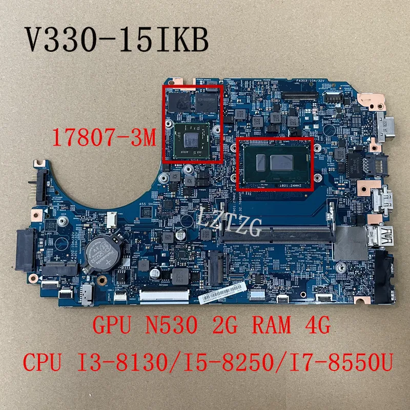 

For Lenovo V330-15IKB Laptop Motherboard With CPU I3-8130/I5-8250/I7-8550U N530 2G RAM 4G FRU 5B20Q60012 5B20Q68404 5B20Q95159