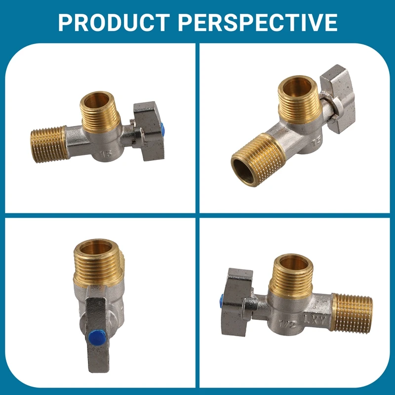 ABGR-Brass Ball Core Angle Valve Large Flow Triangle Valve Water Heater Special Control Valve 4-Point Angle Valve