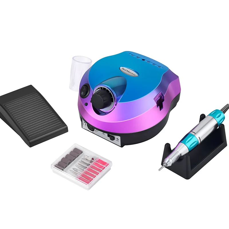 

1 комплект профессиональных многоцветных сверл для ногтей мощностью 30 Вт, 202–35 000 об/мин, коробка с максимальной скоростью и наконечником для дизайна ногтей и ювелирных изделий