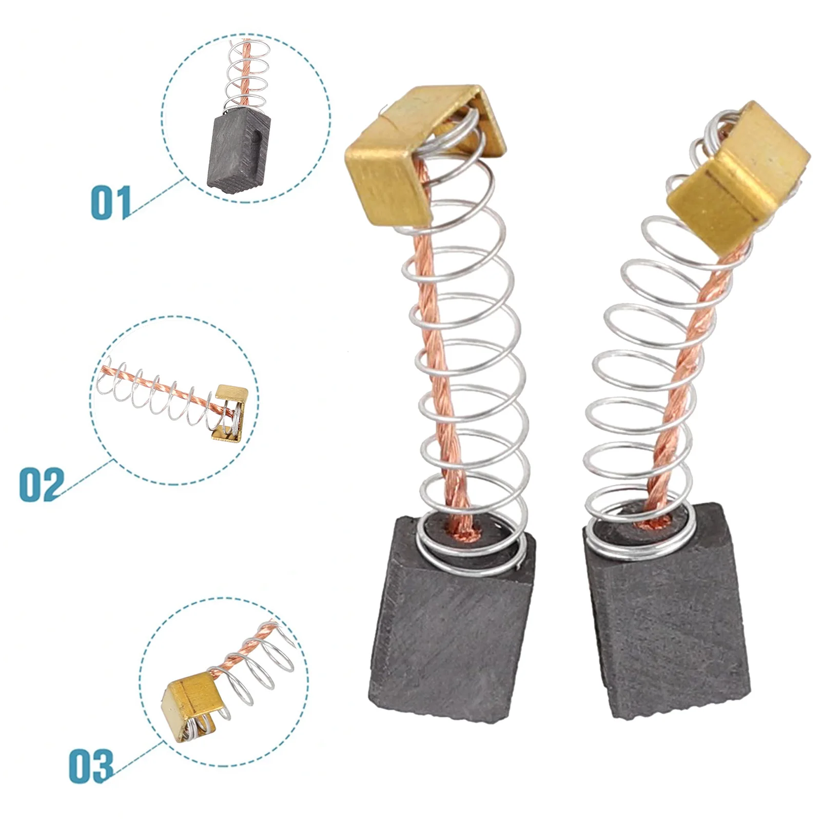 Set di spazzole di carbone da 2 pezzi per PHKS1450 PHKS1450 T38 E109 e varie macchine rotanti Prestazioni di lunga durata di alta qualità