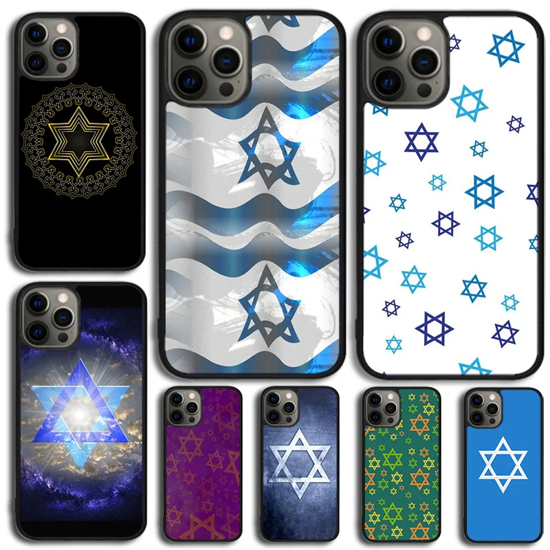 David Jewish Star Symbol Phone Case Cover For iPhone 15 16 14 XR XS 11 12 13 Mini Pro MAX Plus