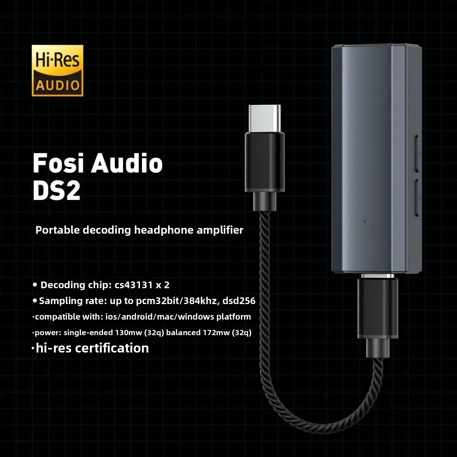 Audio DS2 Small Tail Decoding Headphone Amplifier Balanced Fever Decoder Portable HIFI Headphone Amplifier