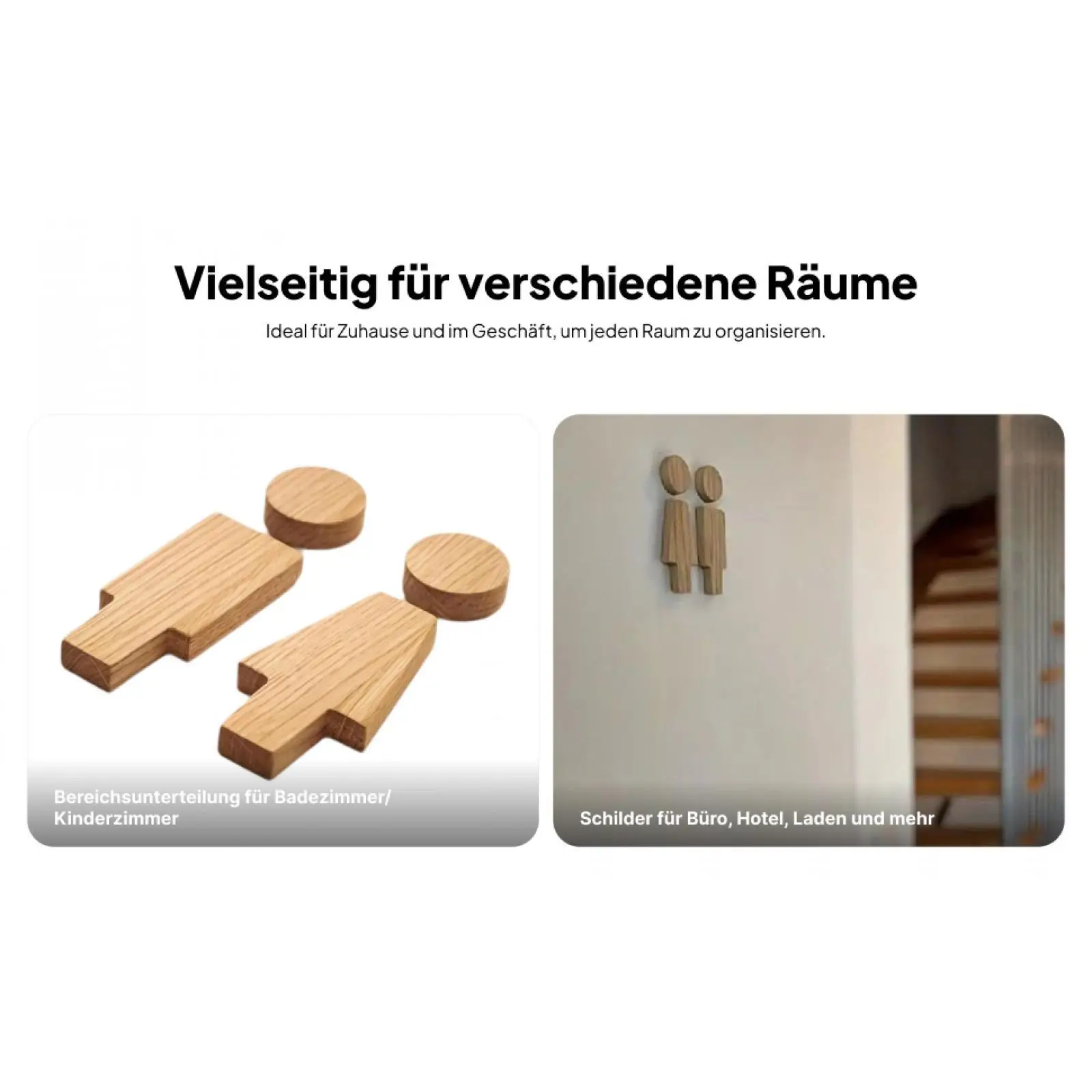 5x2x Wooden Lavatory Sign Plate Washroom Door Label for Hotel Office Wall/Door 16.8cm and 16.8cm Khaki
