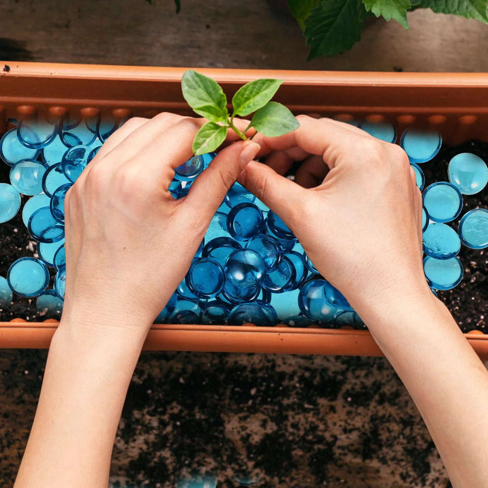 

Decorative Fire Pit Glass Rocks L Beads Fish Tank Stone Models Gravel nament Gardening Flowerpot Decorations