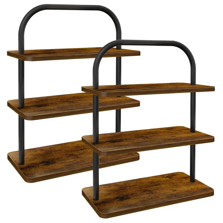 

Tier Cupcake Stand 2 PACK Wooden Metal Cupcake Stand Reusable Cupcake Display Stand Tiered Tray Stand Dessert Table Display Set