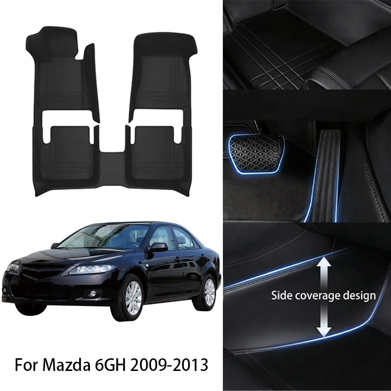 Custom Fit PU Leather Car Floor Mat For Mazda For 6GG 6GH 6 2002 2008 2014 2020 2021 Luxury Full Set Auto Interior Accessories