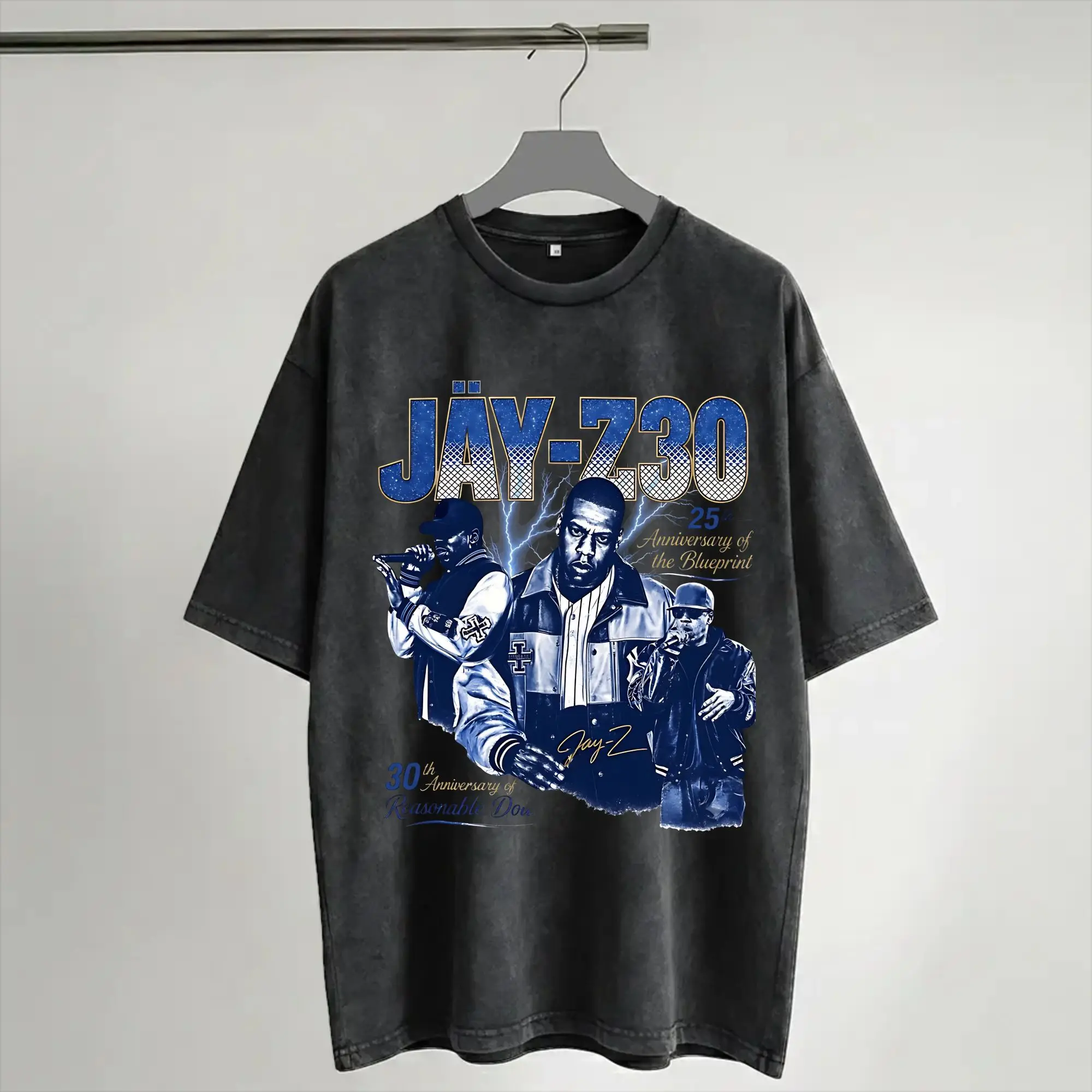 Jay Z 30th Reasonable Doubt 25th Blueprint JAŸ-Z 30 Tour  T Shirts Washed T-Shirt  Casual Men Women Streetwear