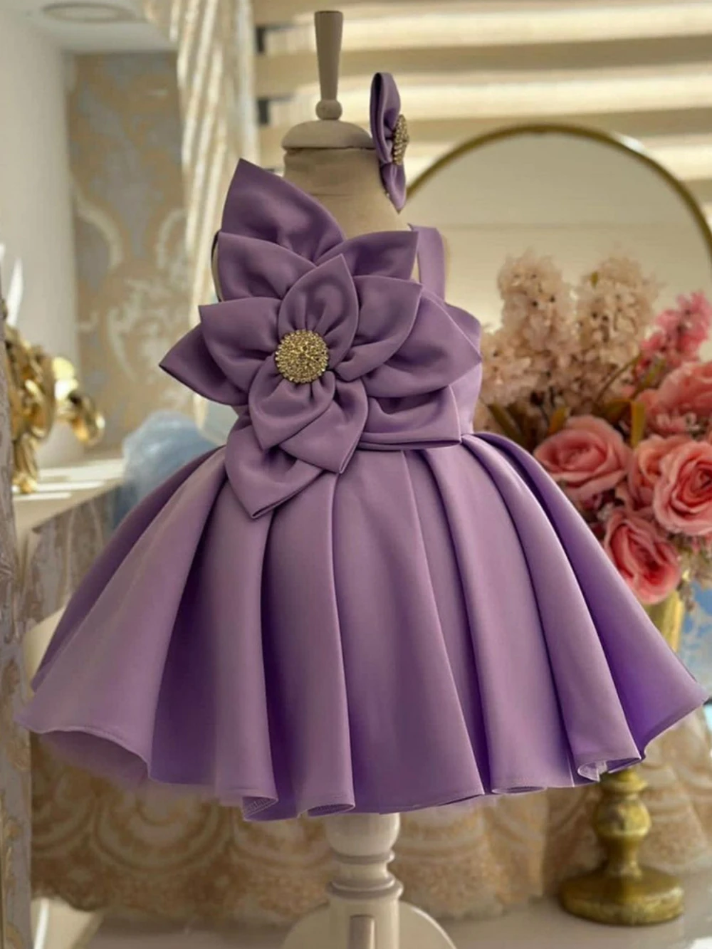 Charming 3D Flower Girls Dresses For Christmas New Year Party Cute Classy Princess Gown For Kids Birthday Party 2025 Customized