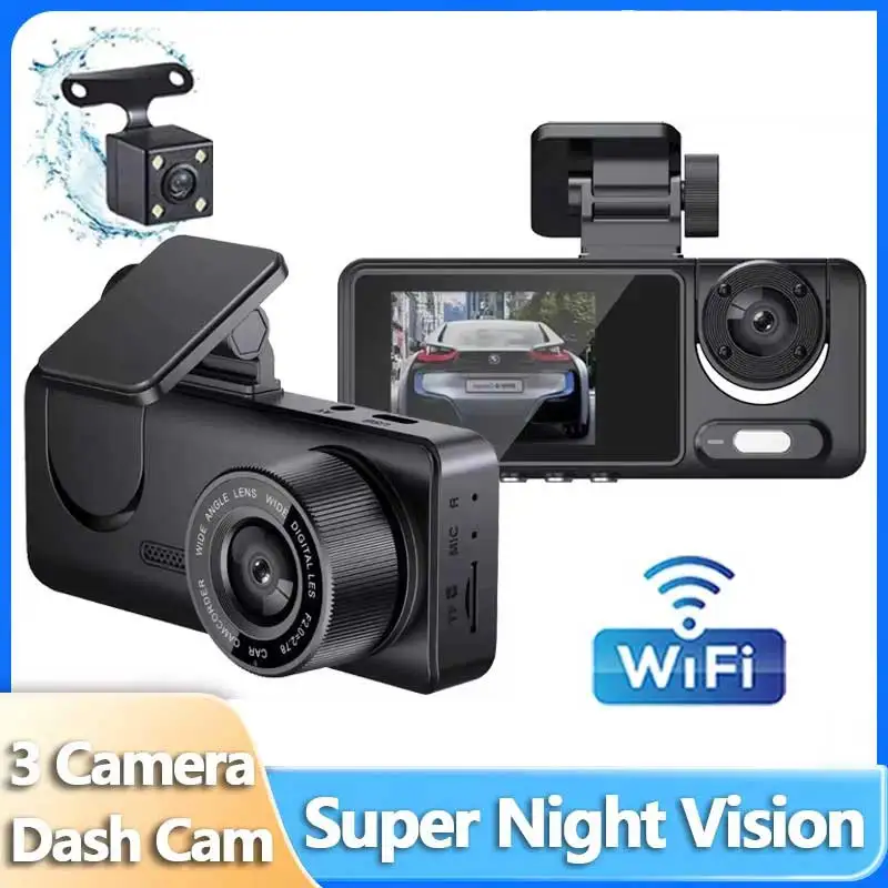 

3 Channel HD1080P Car DVR Mini WIFI Dash Cam Interior Vehicle Three Way Camera DVRs Recorder Video Registrator Dashcam Camcorder