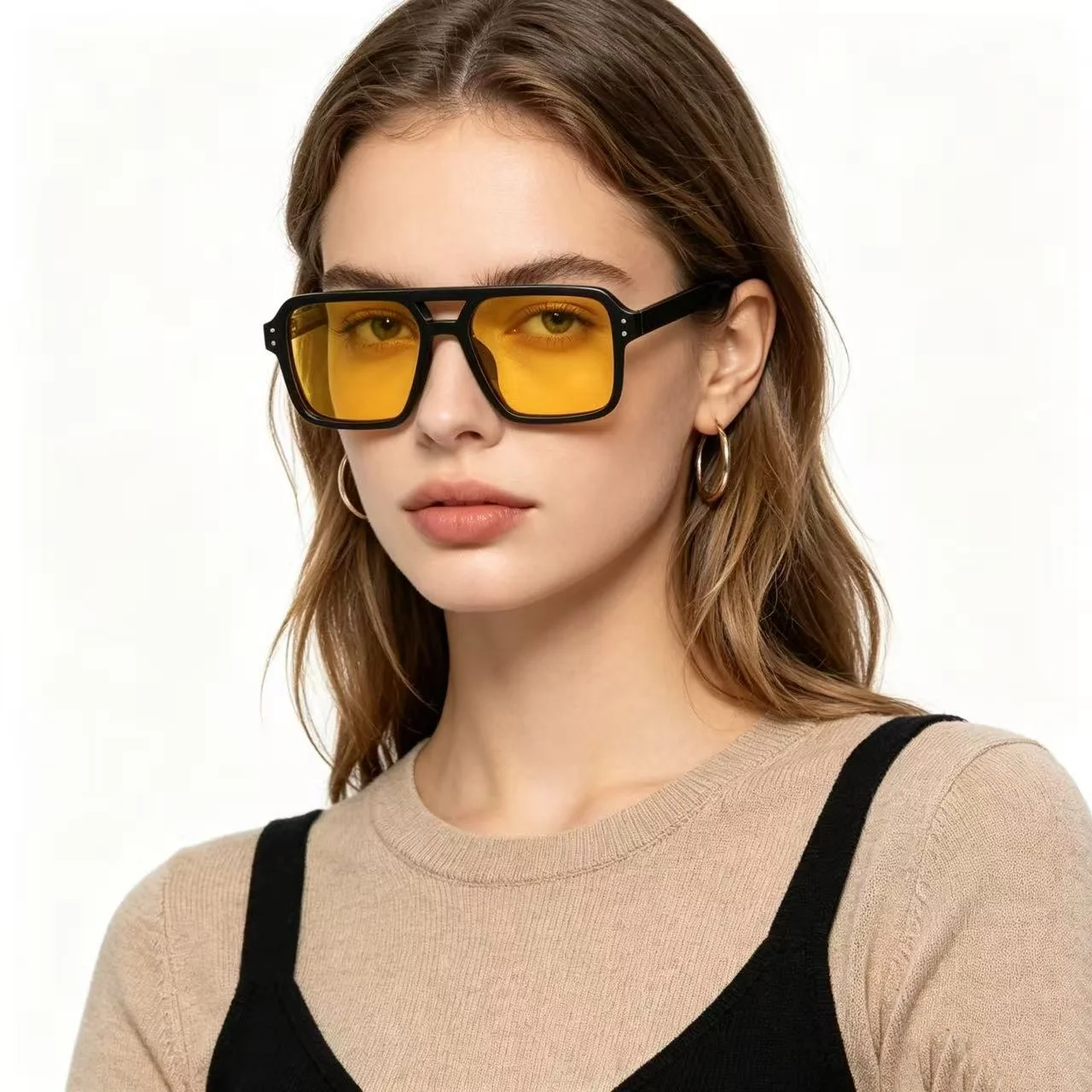 

Trendy Polarized Sunglasses UV400 Protection Square Sun Glasses Classic Design Shade for Women Men