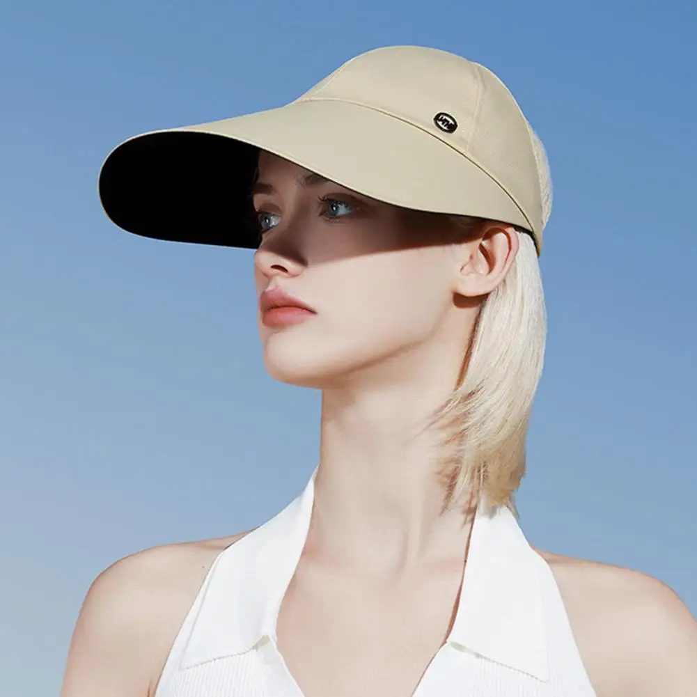 Sun Hat Stylish Hollow Top Sun Visor Hat for Women with Brim Breathable Design Uv Beach Cap for Summer Fashion Summer