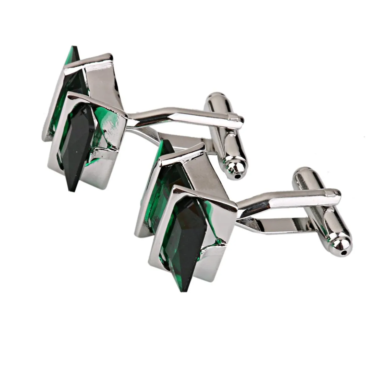 

1Pair Green Rhinestone Cuff Links Elegant Design Suitable Gift Boyfriend Father Wedding Party Special Occasions