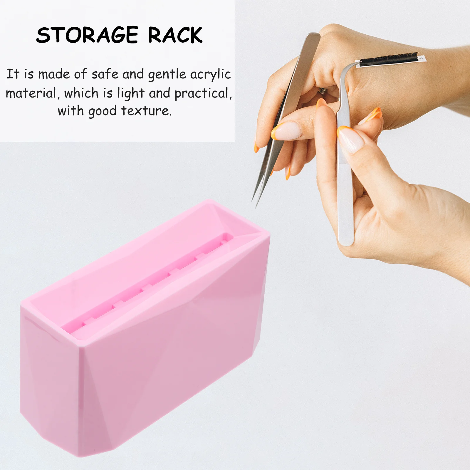 

1Pcs Durable Acrylic Eyelash Tweezers Storage Holder Portable Protection Rack Makeup Tool Organizer Display Storage Rack