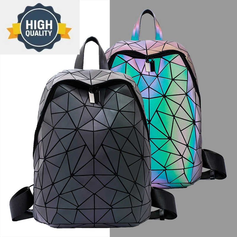 

bag Geometric Luminous Sequins Female Backpack travel Women School For Teenage girls mochila feminina 2024