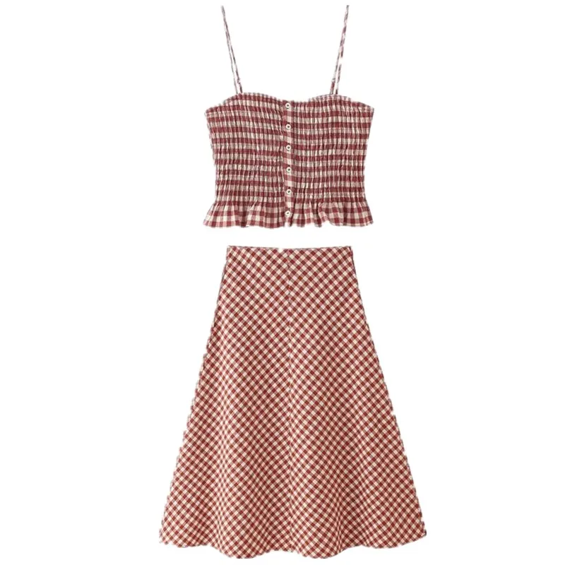 

Spring 2025 Women's Versatile Strap Midi Skirt mid Waist ter Top Faionable Ensemble for 25-35 Years Old Ladies