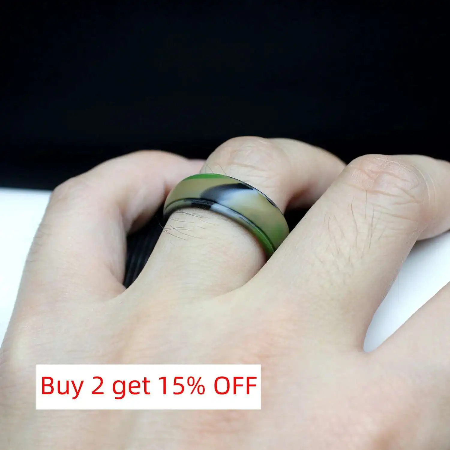 2025 Newest Rubber Ring With Antique Copper Gold Silver Color Imitation Jewelry Ring For Men And Women