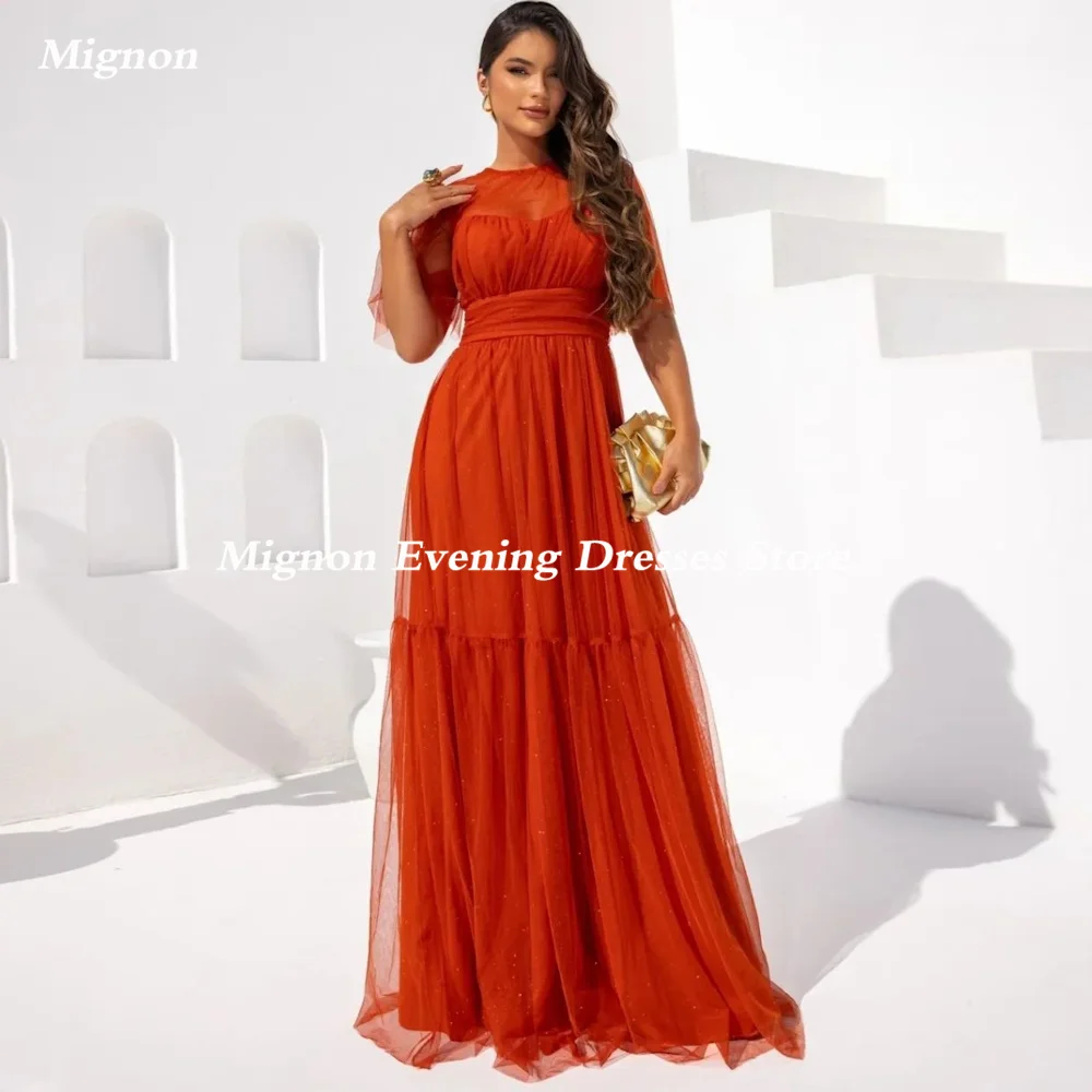 

Mignon Chiffon A-line Scoop Neckline Popular Ruffle Prom Gown Floor-length Elegant Formal Evening Party Dress for Women 2023
