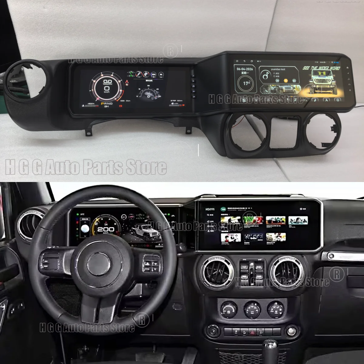 Dual-screen 8-core Multimedia Android For Jeep Wrangler 2010 2011~2017 GPS Navigation Carplay Car Radio Stereo Receiver HeadUnit