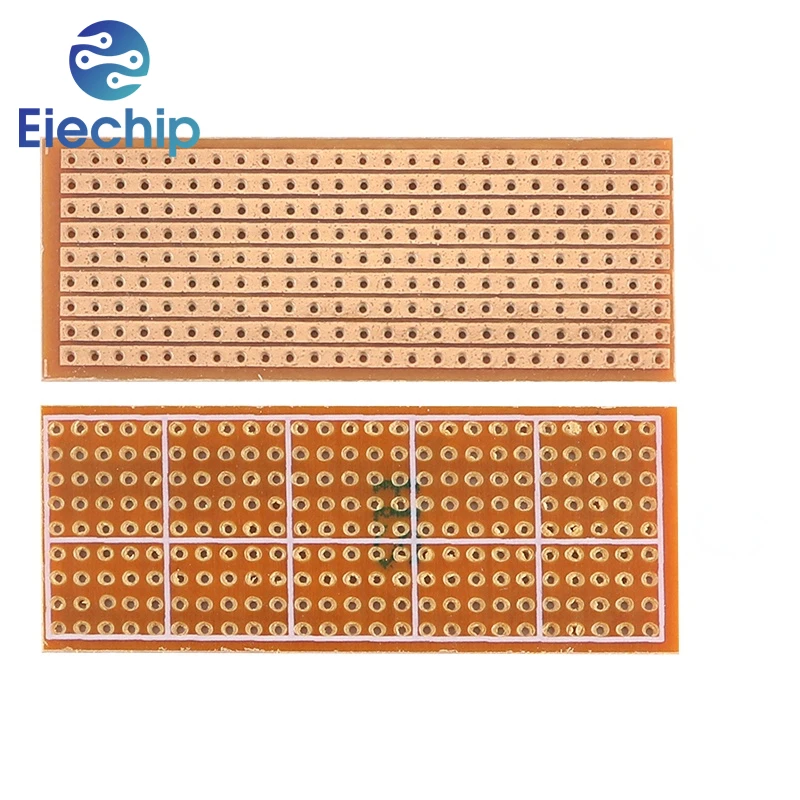 10pcs Single Side PCB Board 2.5x6.4cm Universal Experiment Matrix Circuit Board Single Row Continuous Hole 25x64mm Protoboard