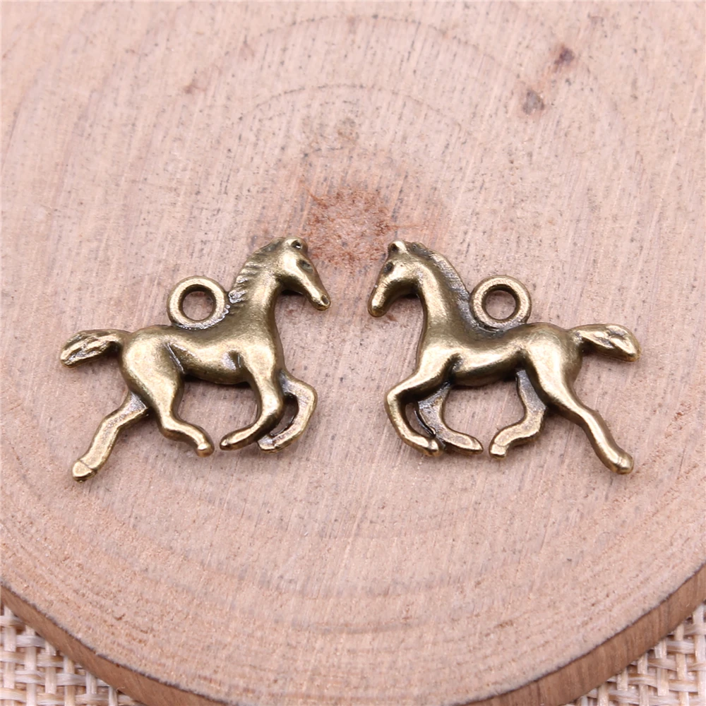 WYSIWYG 20pcs Charms 22x14mm Horse Charms For Jewelry Making DIY Jewelry Findings Antique Silver Color Alloy Charms Pendant