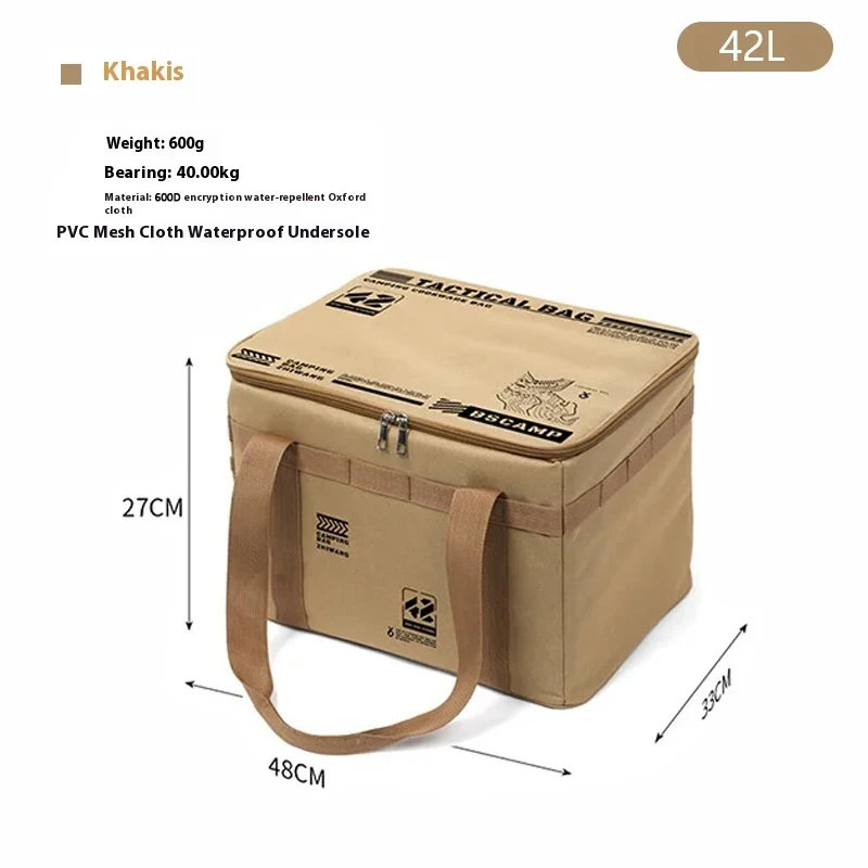 30L/42L/56L Isolierte Wasserdichte Taktische Campingtasche Faltbare Outdoor-Picknick-Aufbewahrungsbox mit Großer Kapazität für Feldküchenutensilien