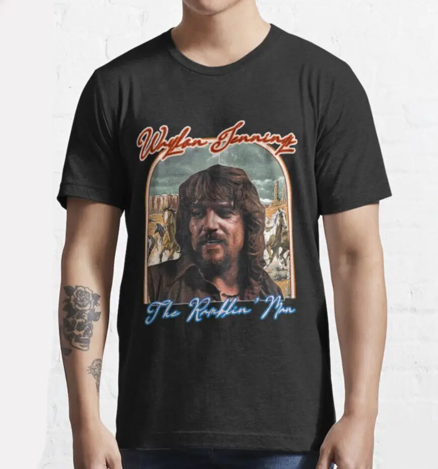 Retro Waylon Jennings T Shirt Black  All Sizes S 2345