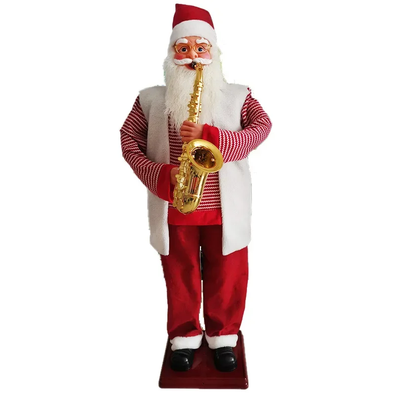 

1.8M Swing Santa Doorman Music Playing Saxophone Welcome Santa Electric Christmas Decoration