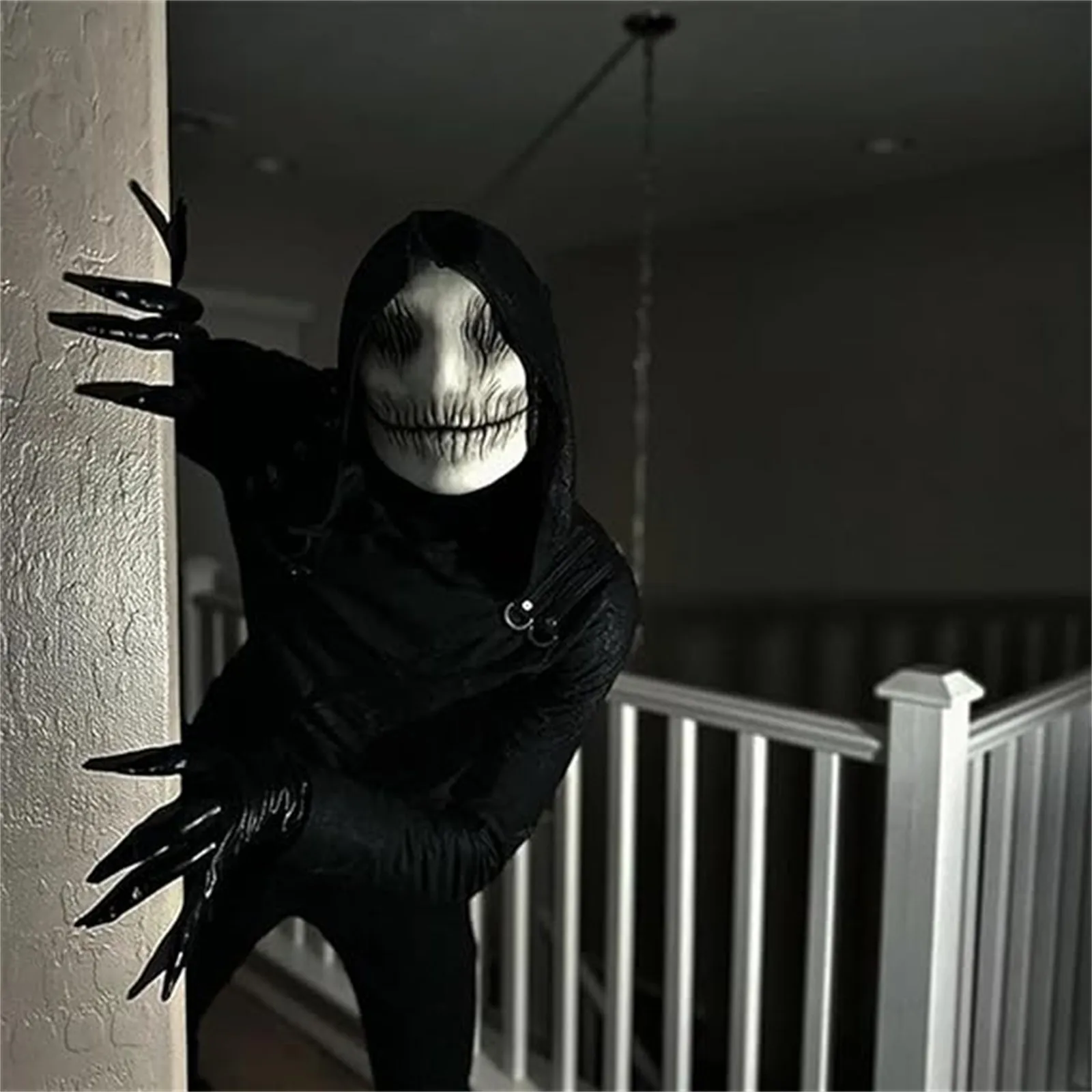 Costume Cosplay Halloween Horror Ghouls Halloween Corey Sorriso snello Horror Copricapo Cosplay Performance Costume in lattice per Prop