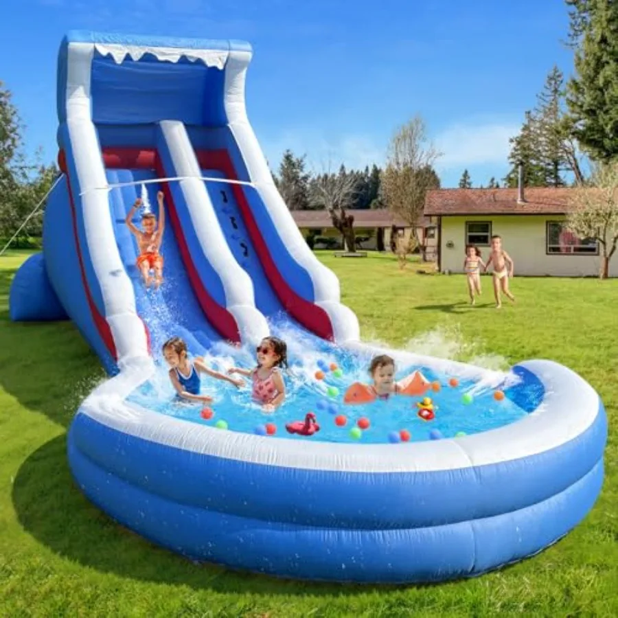 

22.5FT Commercial Grade Water Slide for PVC Inflatable Water Slides with Big Airtight Splash Water Pool Bounce Slide for Party