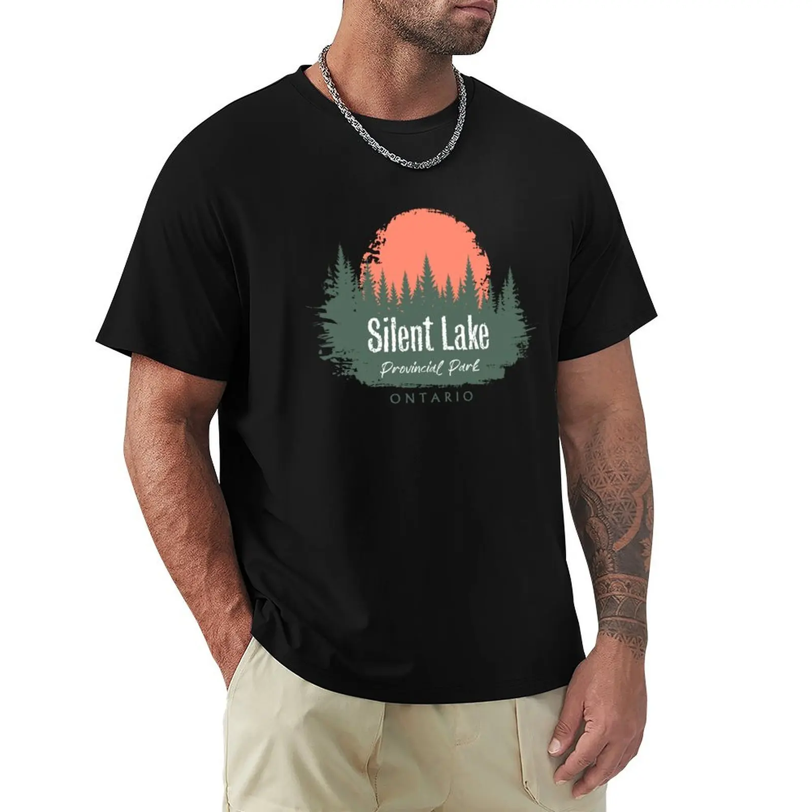 Silent Lake Provincial Park Ontario Forest And Sunset T-Shirt g man t shirts for men T-Shirt
