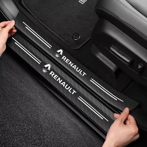 르노 메간 2 3 4 트윙고 클리오 탈리스만 캡처 트래픽 퀴드 스켄용 카본 파이버 도어 실 프로텍터 스티커