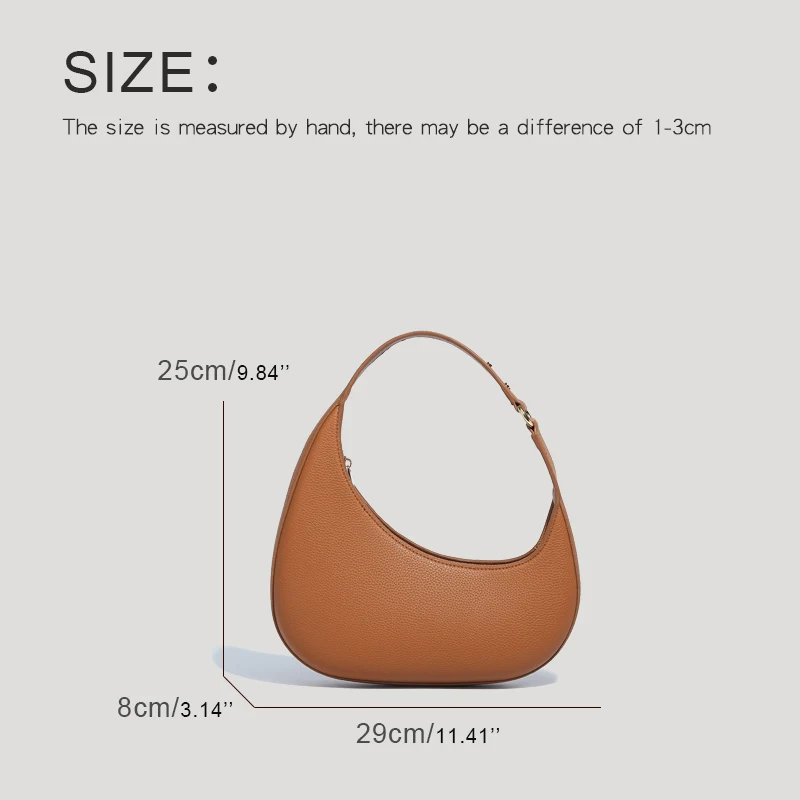 MEDIOW Casual Half Moon Bag For Women Luxury Designer Handbag Purses 2024 New In PU Lychee Texture Rivet Small Underarm Shoulder