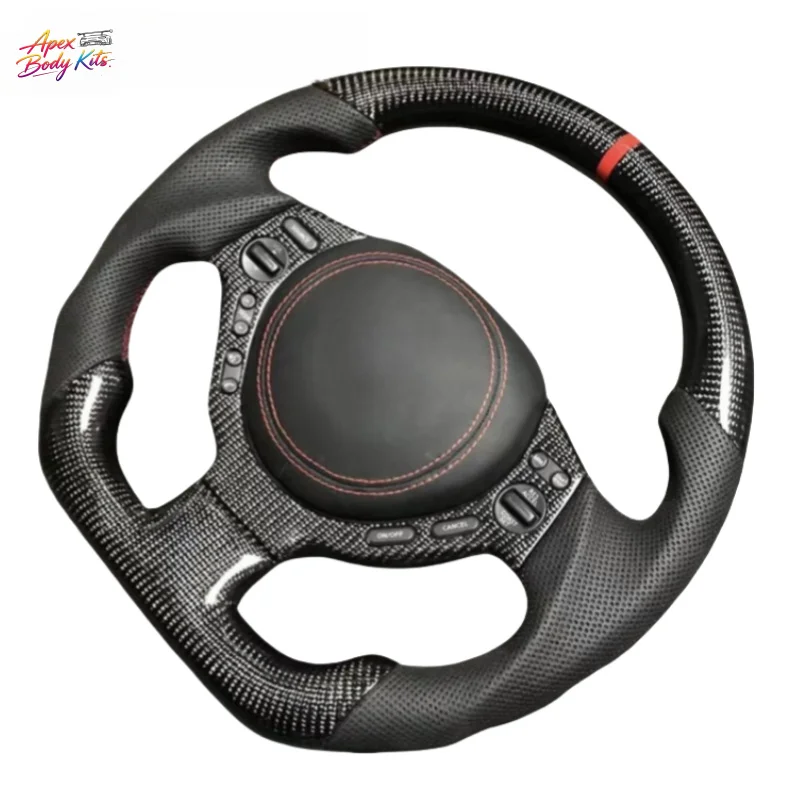 For Nissan GTR R35 Sports Flat Bottomed Carbon Fiber Upgrade and Personalized LED Steering Wheel Without Airbag