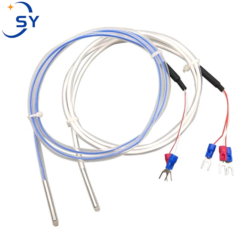 Teflon PT100 Thermal Resistance Tetrafluoroethylene K-type Thermocouple Temperature Sensing Line Sensor Probe Waterproof Anticor