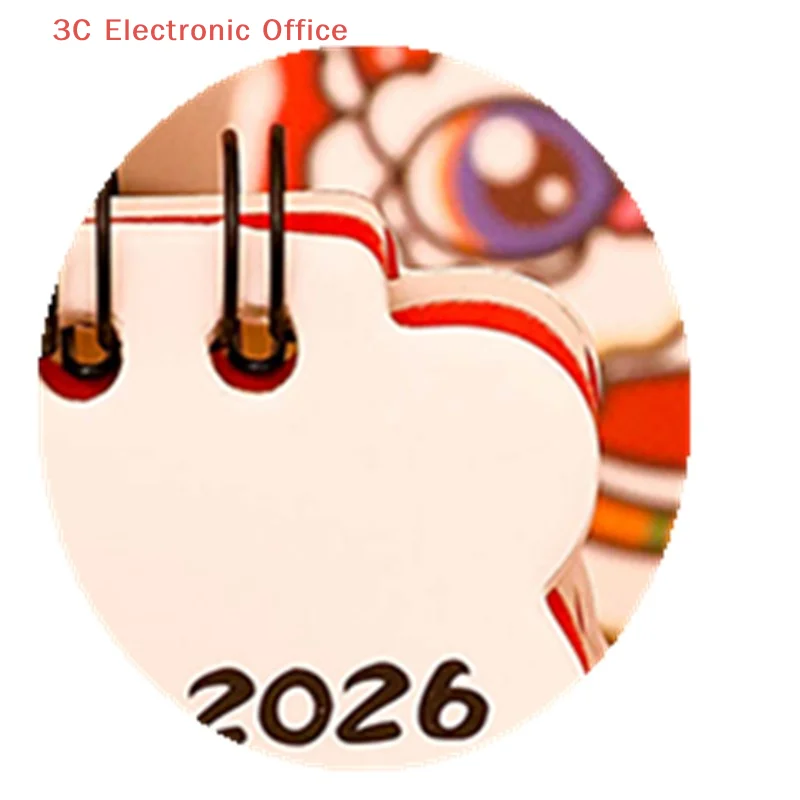 

[3SC] 2026 Horse Year Mini Desk Calendar Cartoon Portable Coil Monthly Calendar Planner Office And Home Decor