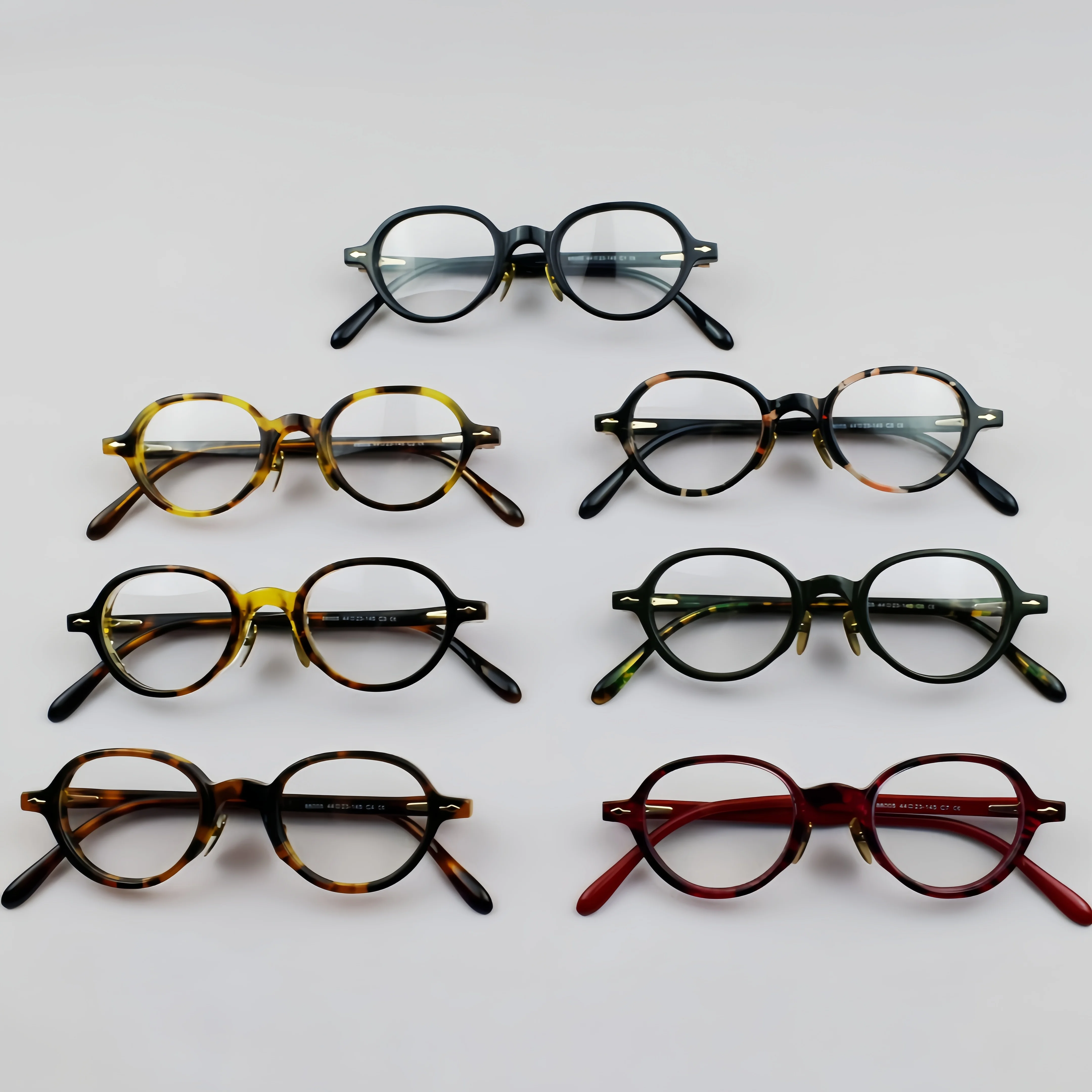 نظارات بمادة الخلات عالية الجودة إطارات نظارات دائرية كلاسيكية للرجال والنساء نظارات قراءة طبية عصرية #3