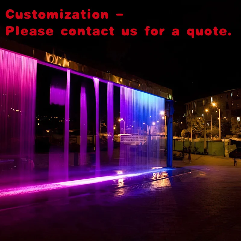 custom.Hot Sell Custom Colorful Digital Graphical Wall Stainless Steel 304 Durable Rain Waterfall Curtain