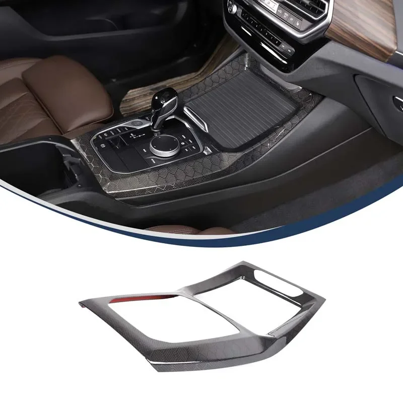 

For BMW X3 X4 G01 G02 2022-2023 Car Center Console shift Panel Cover Carbon Fiber Sticker Decoration