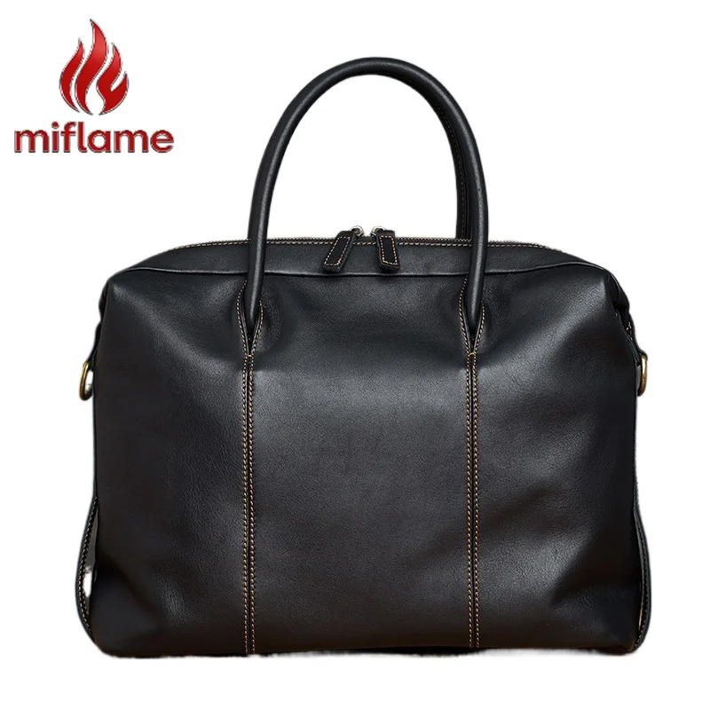 

Luxury Vintage Handbag Men's Genuine Leather Handmade Large Capacity Casual Business Laptop Briefcase Purse for Office Travel