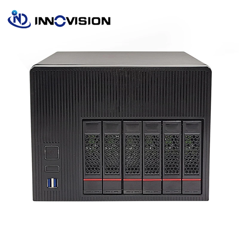 Server pc desktop 6bays superiore 2 * USB3.0 8th 9th i3 i5 i7 processore Pentium memoria DDR4 2 * slot SSD NVMe con 2 GBe LANS