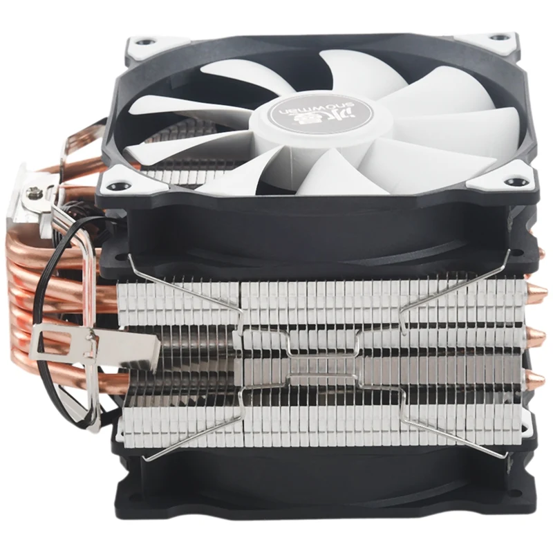 SNOWMAN M-T6 4PIN CPU Cooler Master 6 Heatpipe Double Fans 12Cm Cooling Fan LGA775 1151 115X 1366 Support  AMD